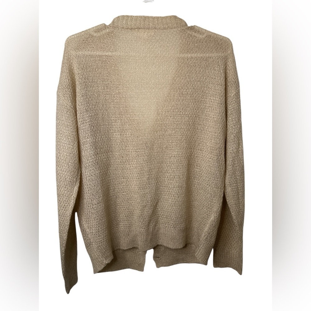 Blu Pepper Tan Knit Cardigan Sweater Medium - Picture 2 of 6